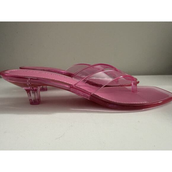 Steve Madden Tracie Thong Women's 6 Jelly Pink Slip On Square Toe Sandal - Picture 6 of 11